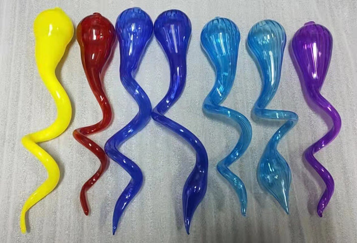 Großer dekorativer Kronleuchter Hoch Hängend Orange Blau Pendelleuchte Spirale Treppe Lang Modern Luxus Glas