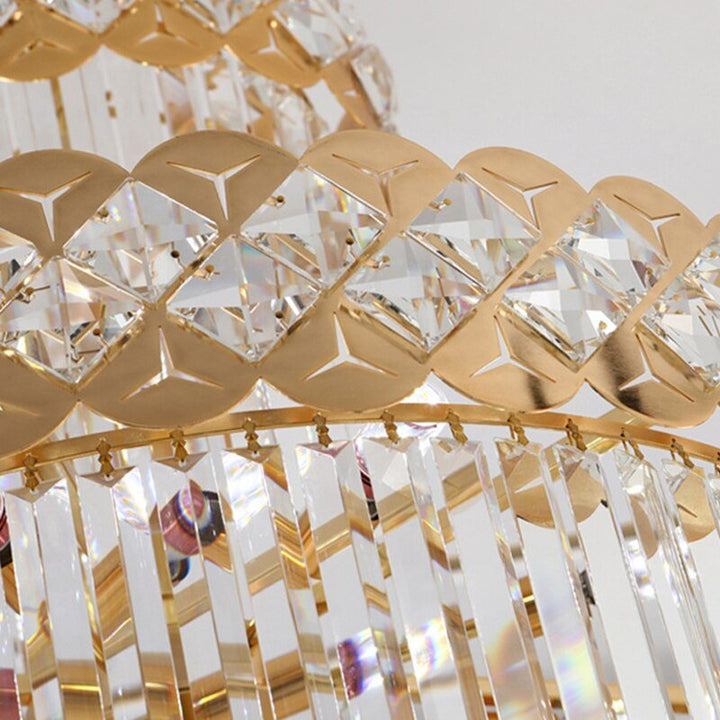 Grand lustre moderne en cristal pour escalier Long Villa Chain Lighting Fixture