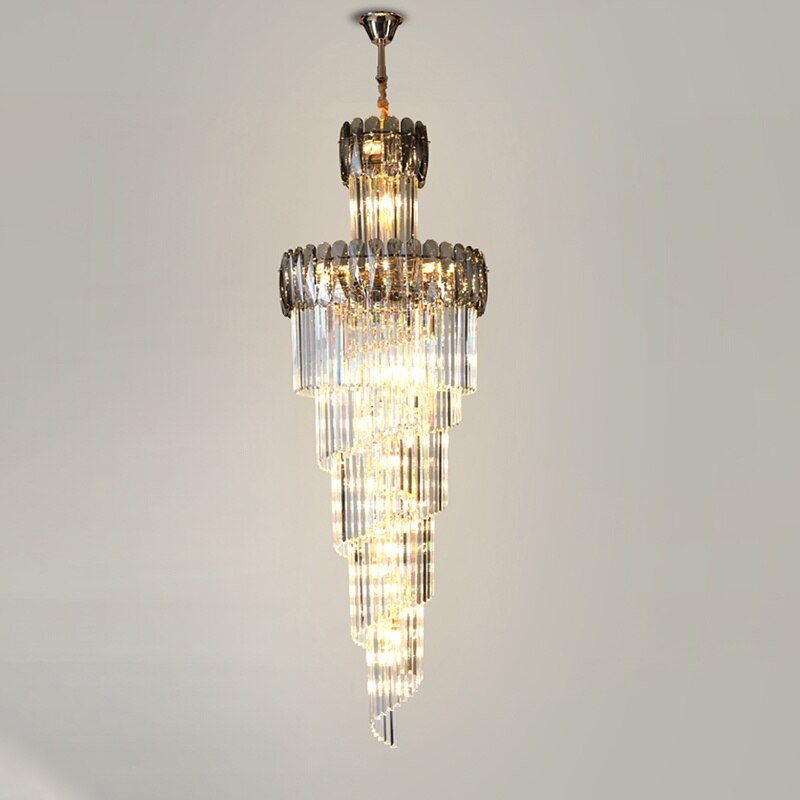 Stor moderne krystalllysekrone for trapp Spiral Design Hallway Lobby