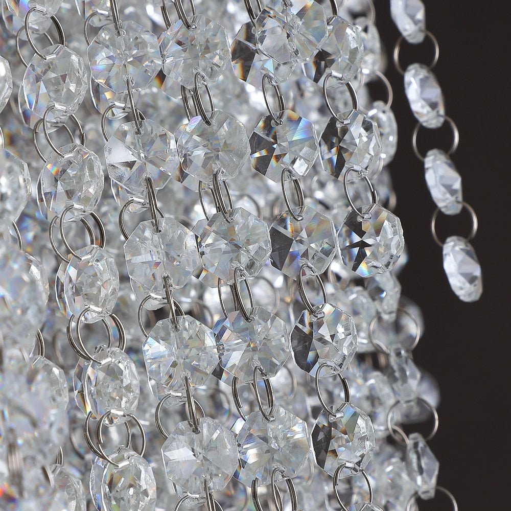 Grand lustre moderne en cristal de forme ronde pour le salon et l'escalier