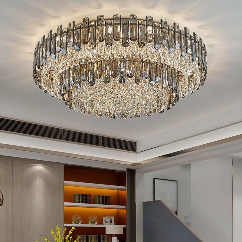 Luxury Large Black Color Crystal Living Room Ceiling Light – ATY Home Decor