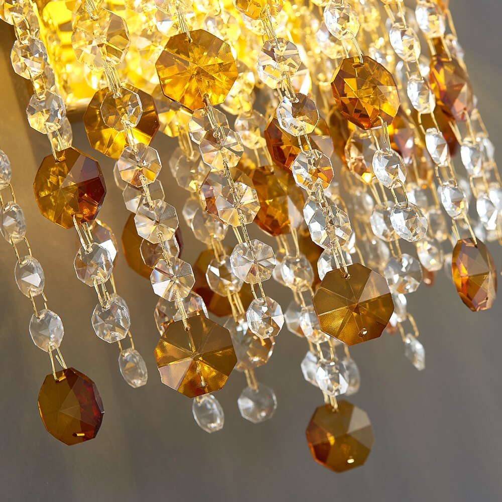 Modern Crystal Gold Wall Sconce Lamp For Bedroom Creative Home Decor Living Room Fixture - ATY Home Decor