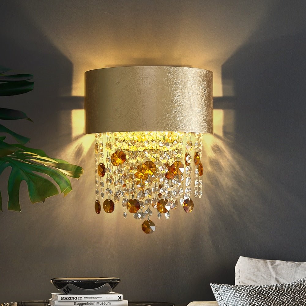 Modern Crystal Gold Wall Sconce Lamp For Bedroom Creative Home Decor Living Room Fixture - ATY Home Decor