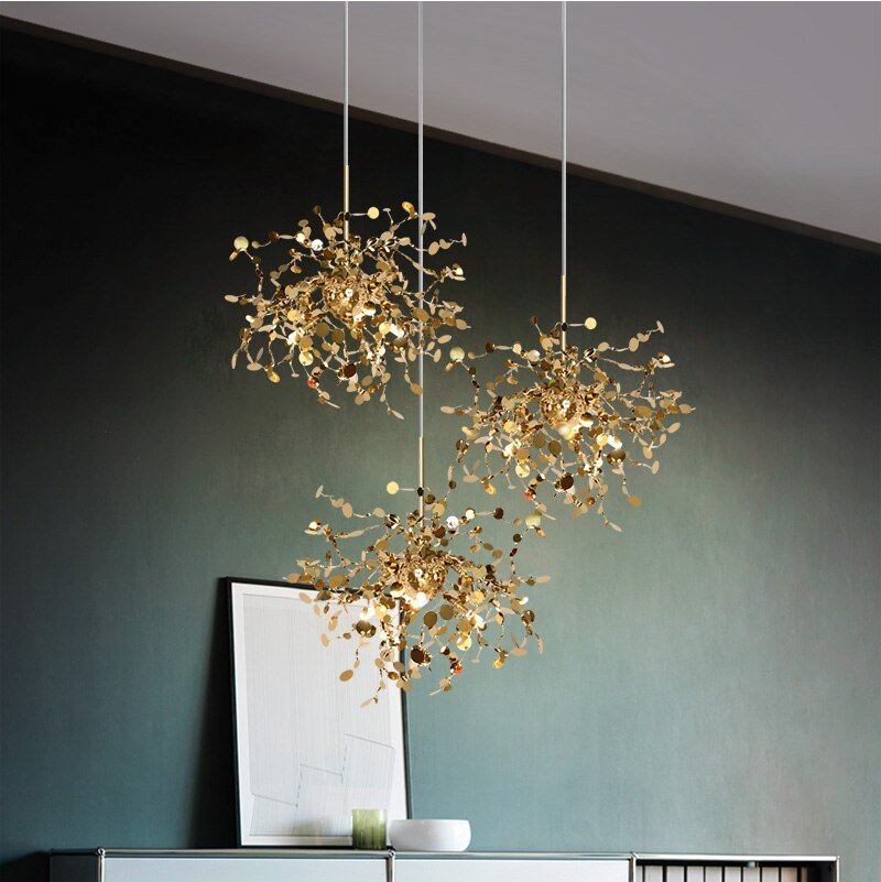 Modern Gold Pendant Lights Led Hanging Lamp For Dining Room Kitchen Li ...