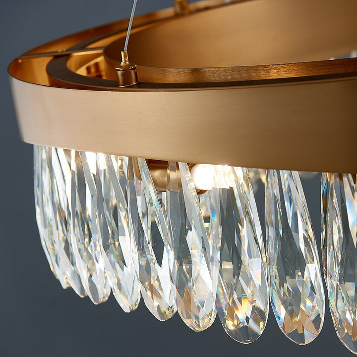 Moderna illuminazione ovale LED lampadario di cristallo per la sala da pranzo Lusso Oro Indoor Lustro Cucina Home