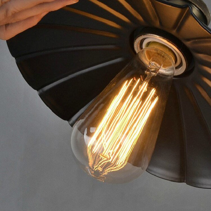 Pendant Light Lamp Shade Metal Industrial Lighting Retro For Kitchen Barn Dinning Room Decor E27 Rust Iron Finish