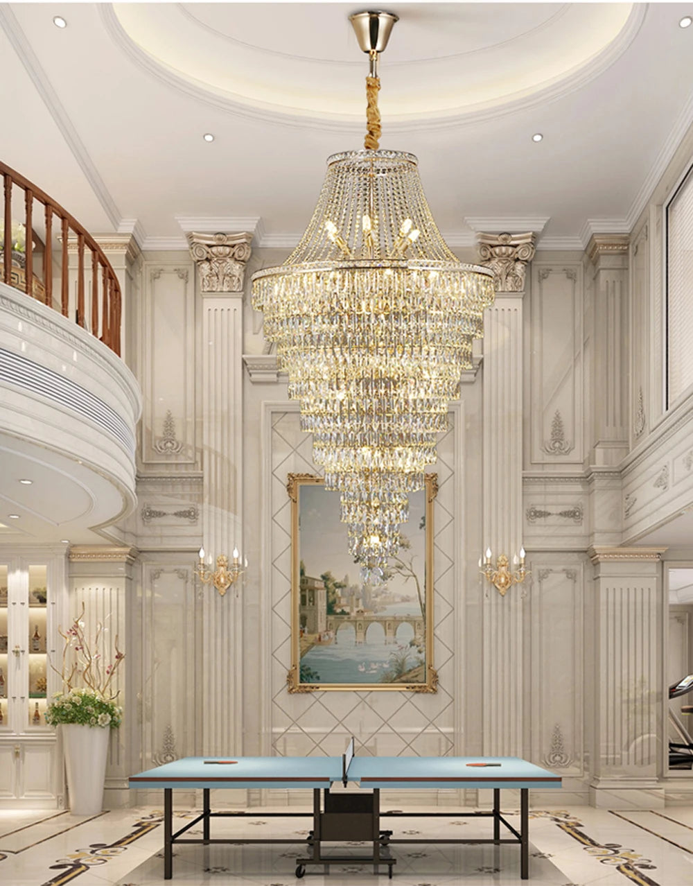 Luxury Multi-Layer Crystal Chandelier for Modern Foyers, Large Dining Rooms and  Staircases