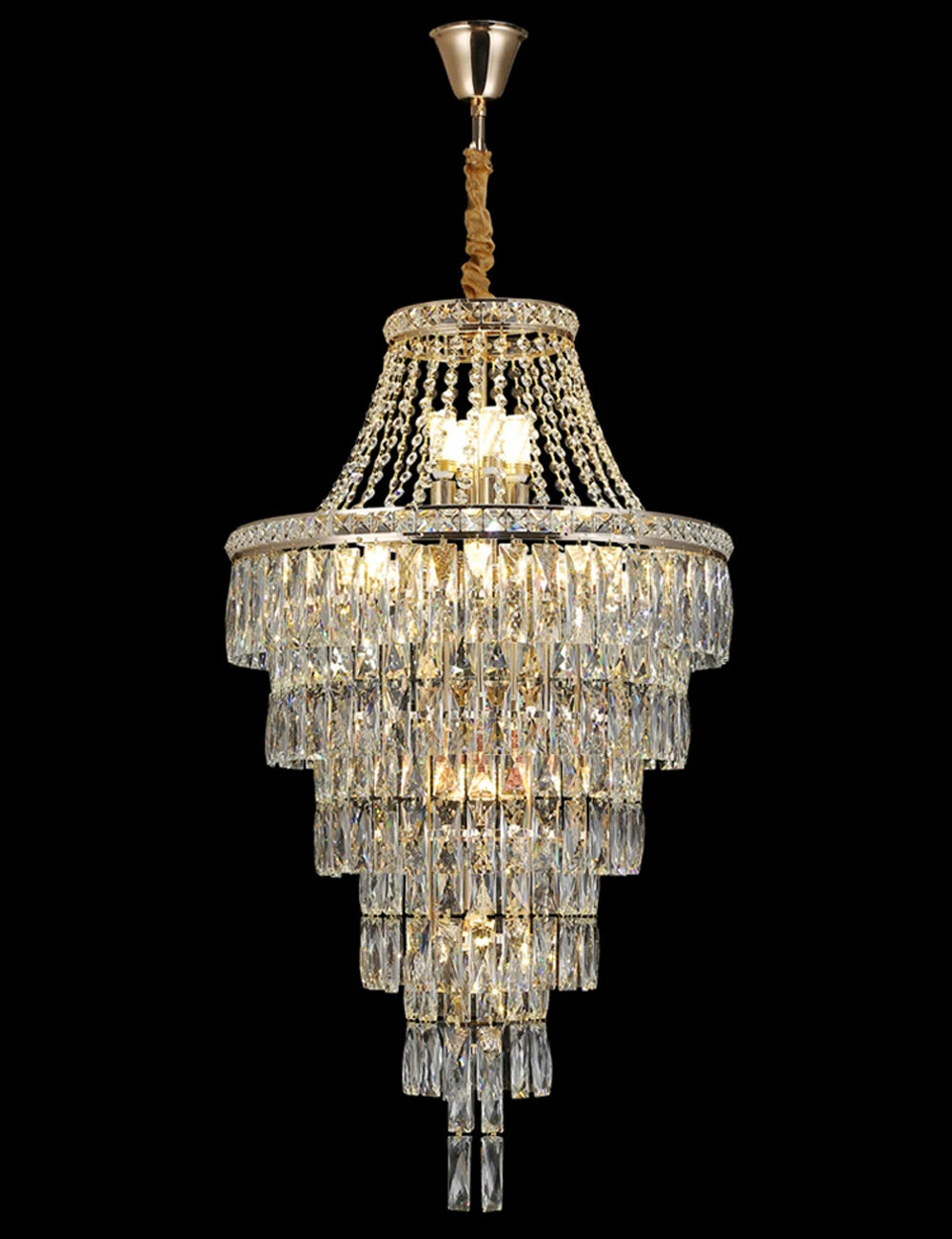 Luxury Multi-Layer Crystal Chandelier for Modern Foyers, Large Dining Rooms and  Staircases