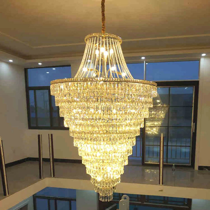 Luxury Multi-Layer Crystal Chandelier for Modern Foyers, Large Dining Rooms and  Staircases