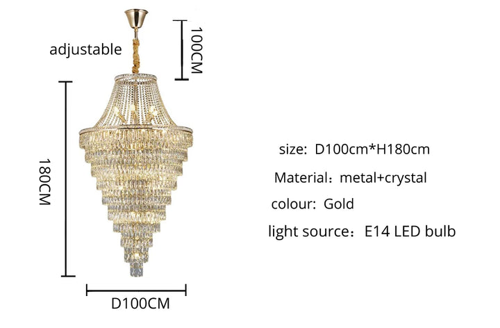 Luxury Multi-Layer Crystal Chandelier for Modern Foyers, Large Dining Rooms and  Staircases