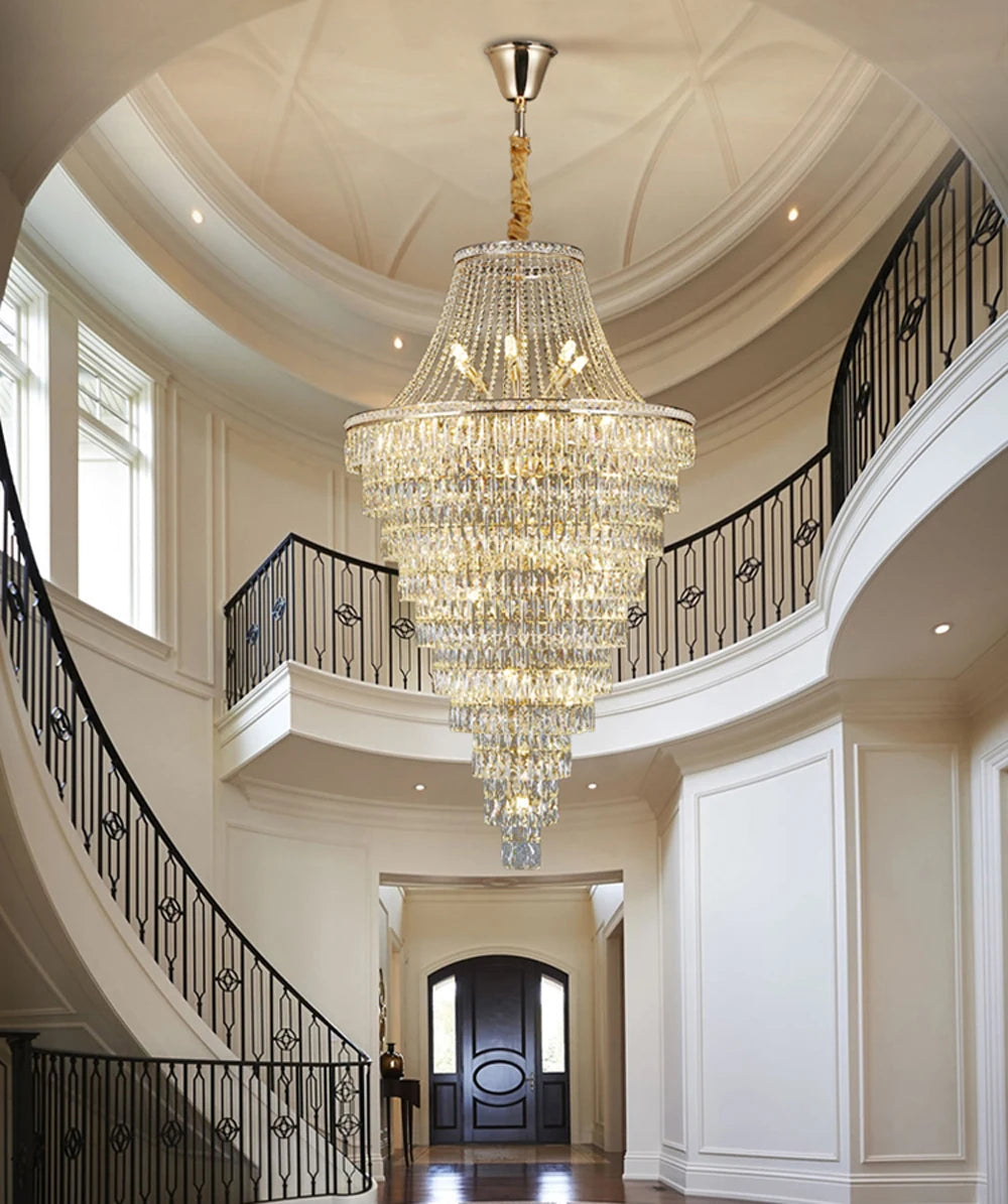 Luxury Multi-Layer Crystal Chandelier for Modern Foyers, Large Dining Rooms and  Staircases