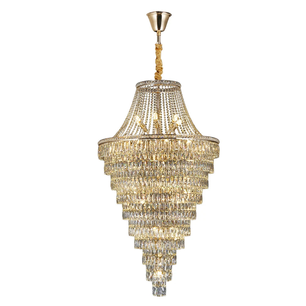 Luxury Multi-Layer Crystal Chandelier for Modern Foyers, Large Dining Rooms and  Staircases