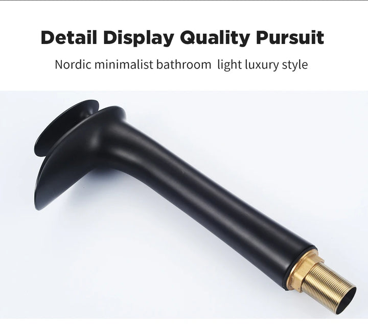 Modern Sleek Brass Waterfall Tall Basin Faucet with Single Handle Hot and Cold Water Mixer