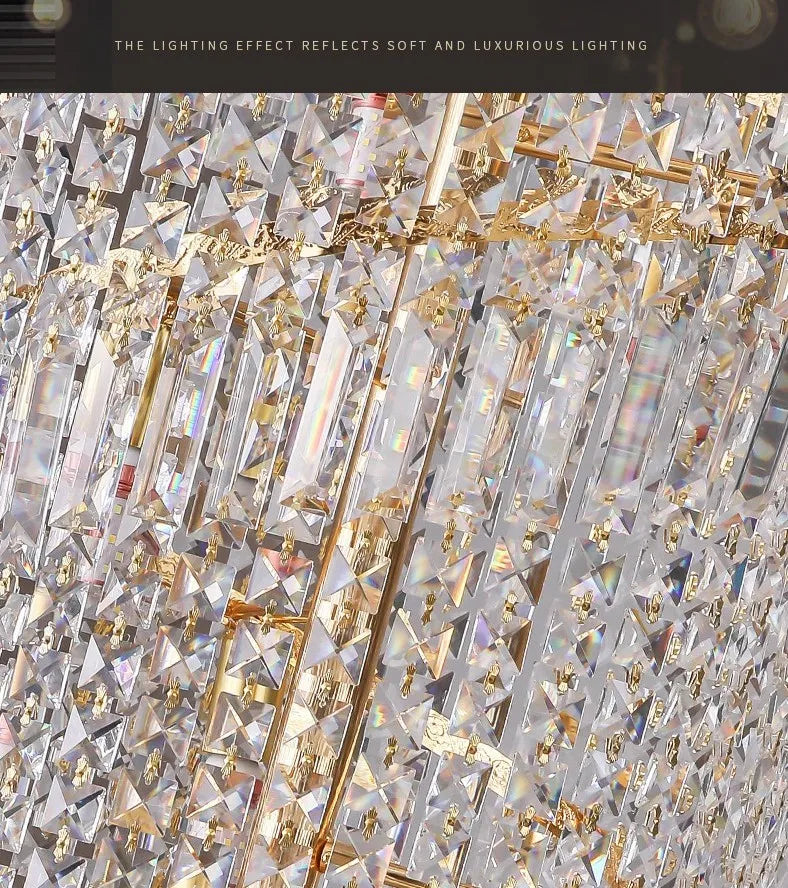 Luxury Modern Crystal Bead Chandelier For Staircase Long Loft Black Light Fixture