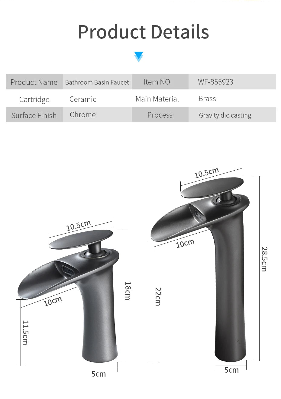 Modern Sleek Brass Waterfall Tall Basin Faucet with Single Handle Hot and Cold Water Mixer