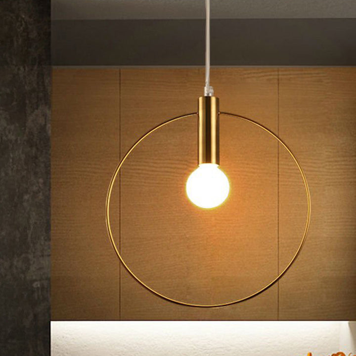 Modern Single Ring Pendant Light - Stylish Suspension Lamp for Lobby and Dining Room Décor