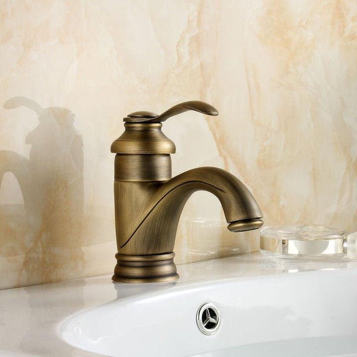 Antique Brass Faucet Bathroom Faucets Crane Sink Basin Mixer Tap - ATY Home Decor