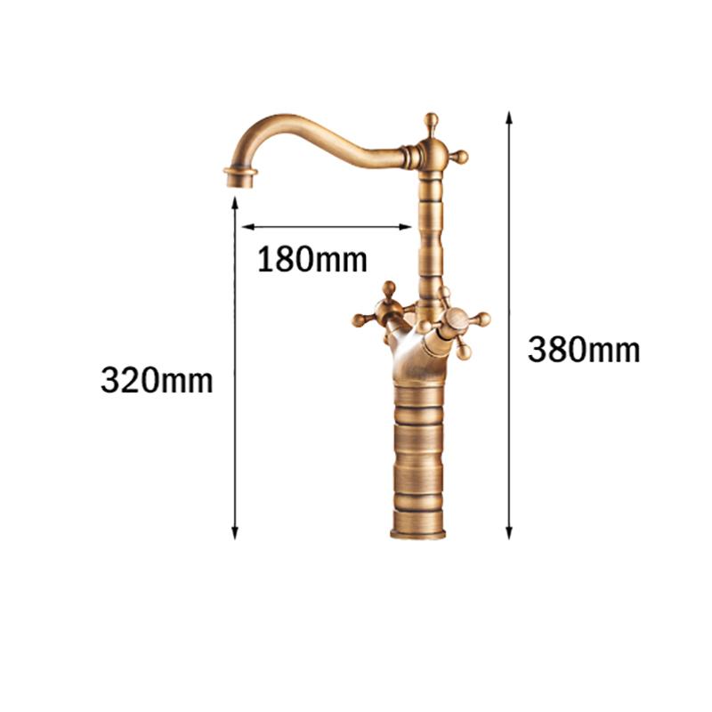 Antique Brass Finishing Bathroom Faucets Basin Faucets Dual Handle Hot Cold Wash Basin Tap Lavatory Faucet - ATY Home Decor