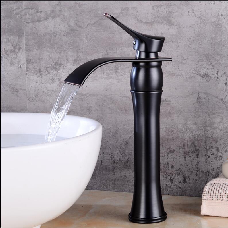 Antique Bronze Bathroom Faucet Hot And Cold Crane Brass Basin Faucet Waterfall Sink Faucet Single Handle Water Tap - ATY Home Decor