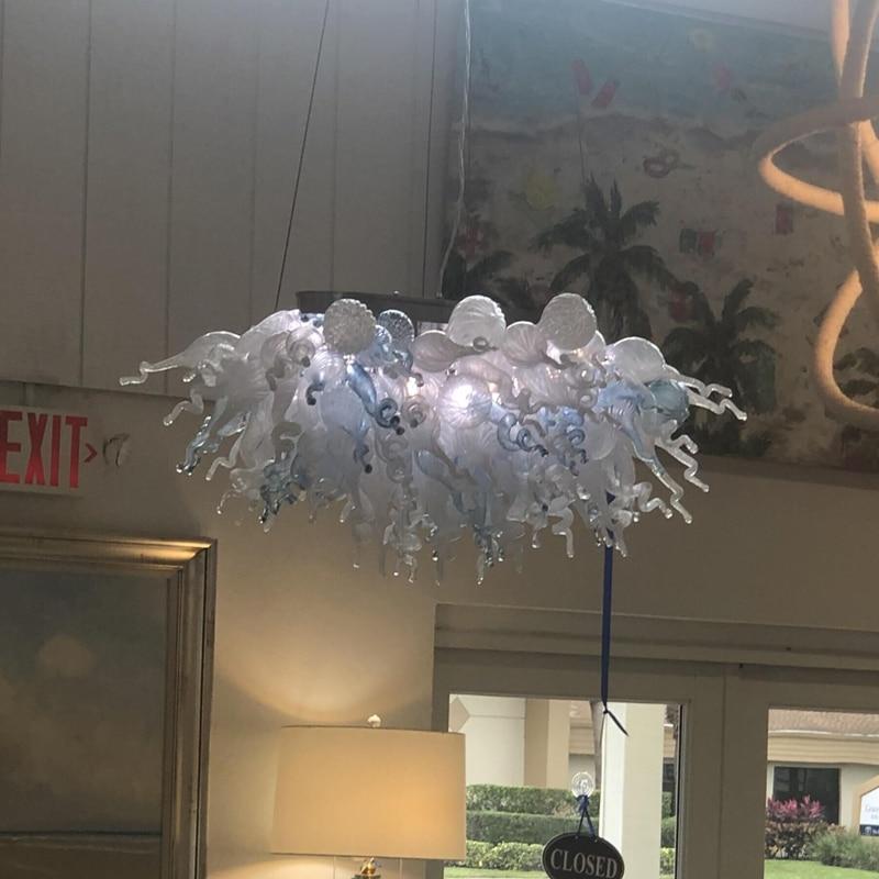 Aqua Light Fixture Designer Lamp LED Lights 100% Hand Blown Glass Chandelier Lighting Kitchen Dining Room Indoor Hanging Lamp - ATY Home Decor