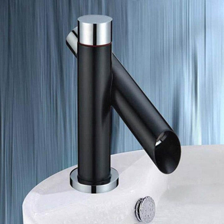 Bathroom Unique Single Handle Black Waterfall Basin Faucet Spout Mixer Tap Deck Mounted Bronze Finished Hot And Cold Water - ATY Home Decor