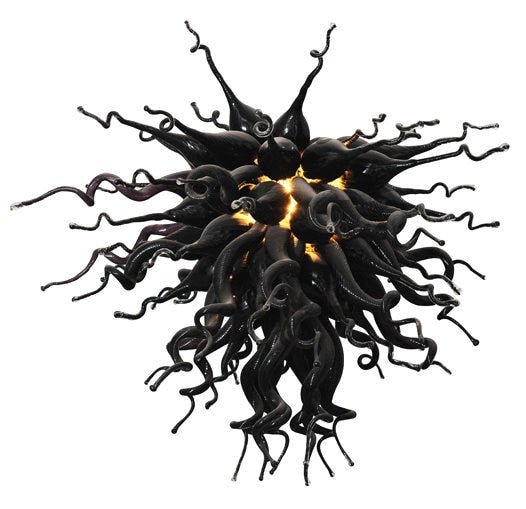 Black Blown Glass Decorative Led Chandeliers Lighting Living Room Kitchen Lamp Glass Ceiling Chandelier - ATY Home Decor
