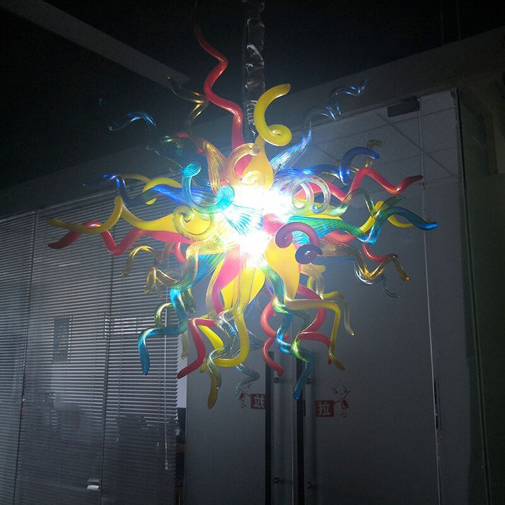 Lámpara colgante de cristal soplado de colores