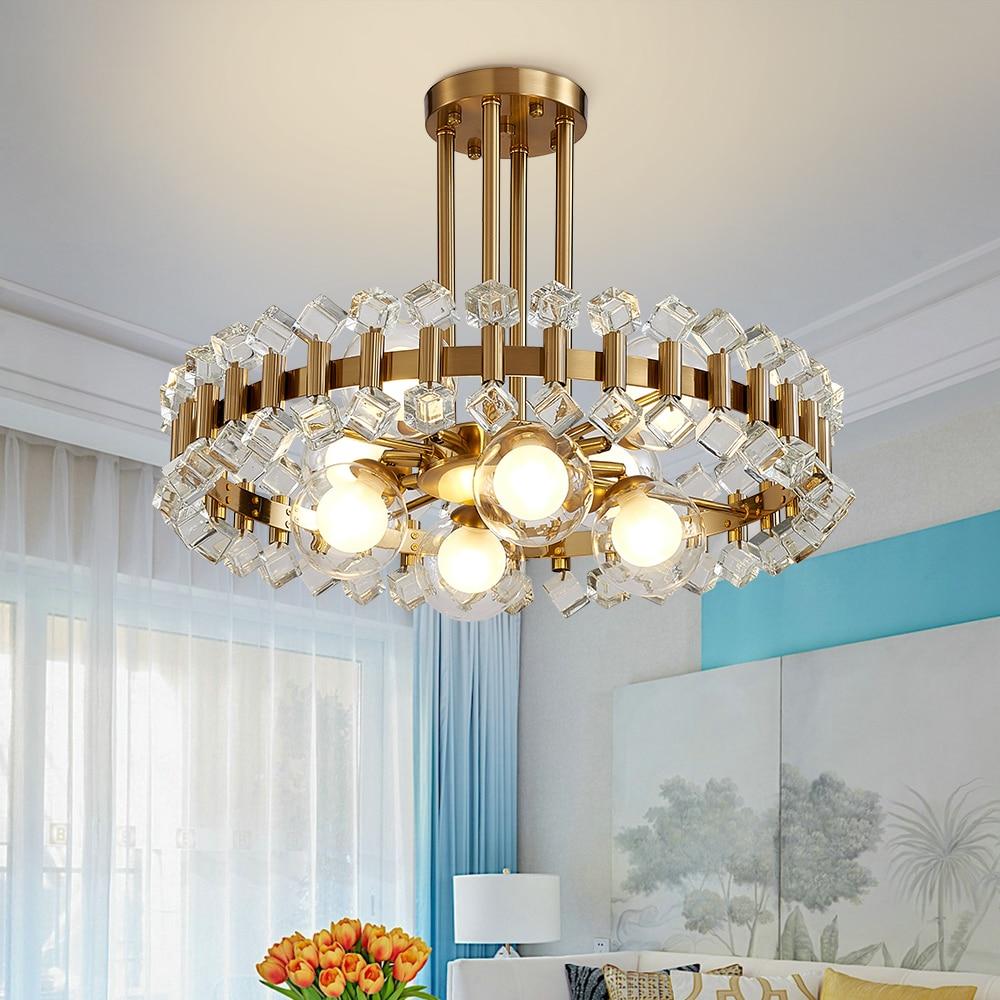 Lampadario di cristallo moderno colorato per soggiorno e sala da pranzo
