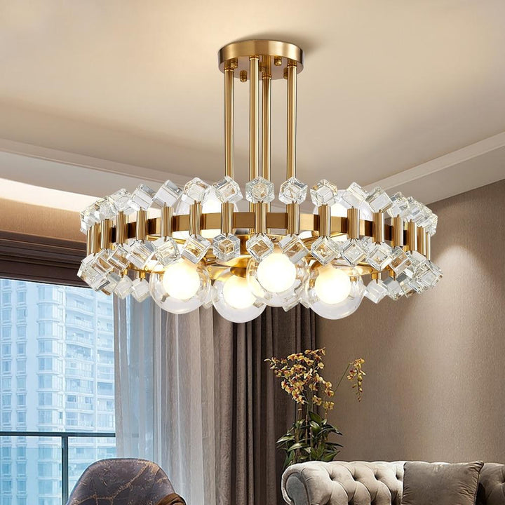 Colorful Modern Crystal Chandelier For Living And Dining Room