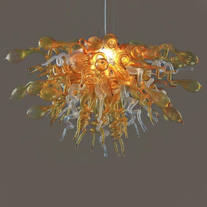 Lustre contemporain en verre de Murano Lampes Lustre en cristal de cuivre