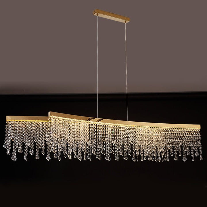 Lustre créatif en cristal pour salle à manger Lampe suspendue design en or Luminaires de luxe