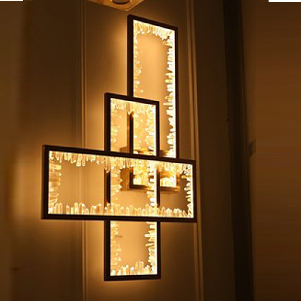 Design creativo Soggiorno Luci di cristallo a parete Camera da letto d'oro moderno Sconce