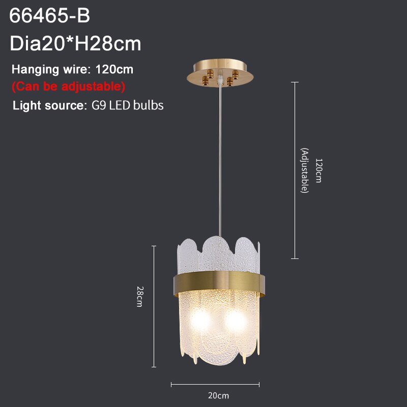 Lámpara colgante de cristal creativa para el comedor Decoración casera moderna Isla de cocina Lámpara colgante