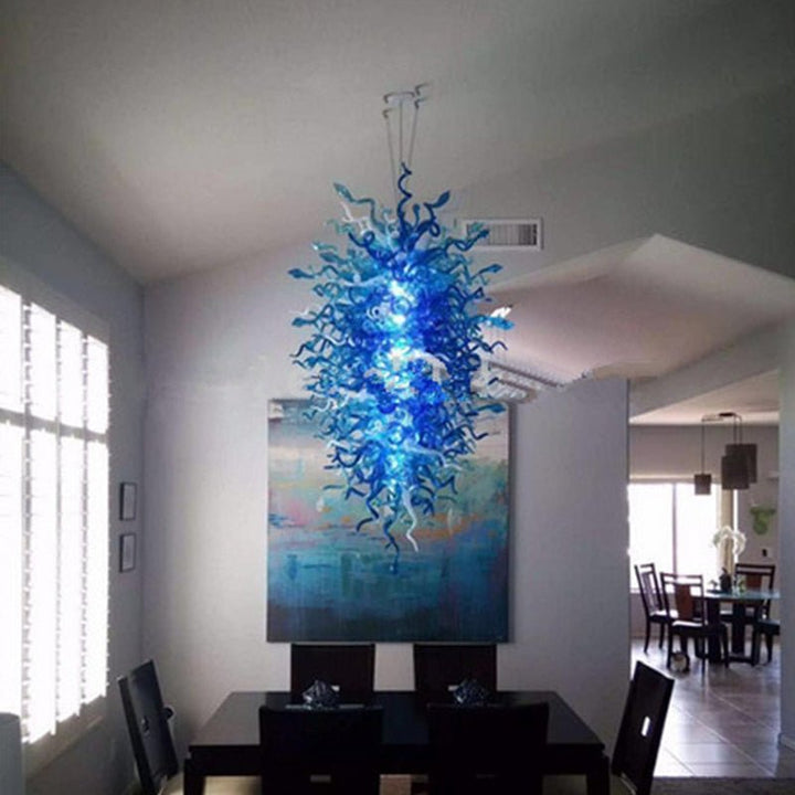 Personalizable araña de cristal soplado de lujo grande para el hogar restaurante decoración grande araña
