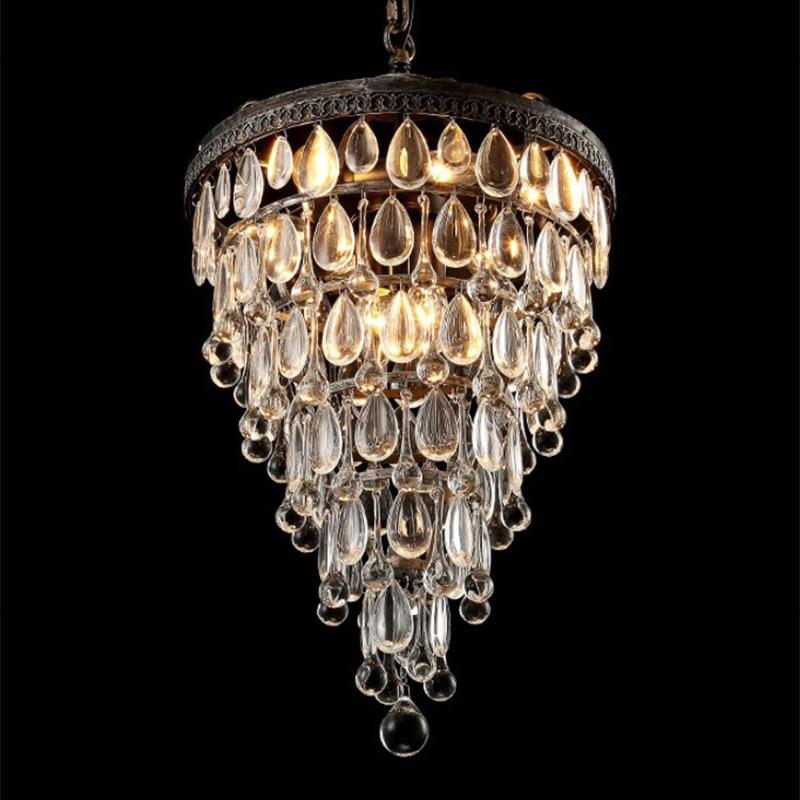 Empire Style Retro Vintage Cooper Crystal Drops E14 LED-lysekroner