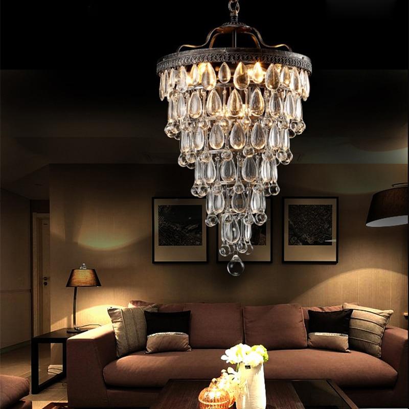 Empire Style Retro Vintage Cooper Crystal Drops E14 LED Chandeliers