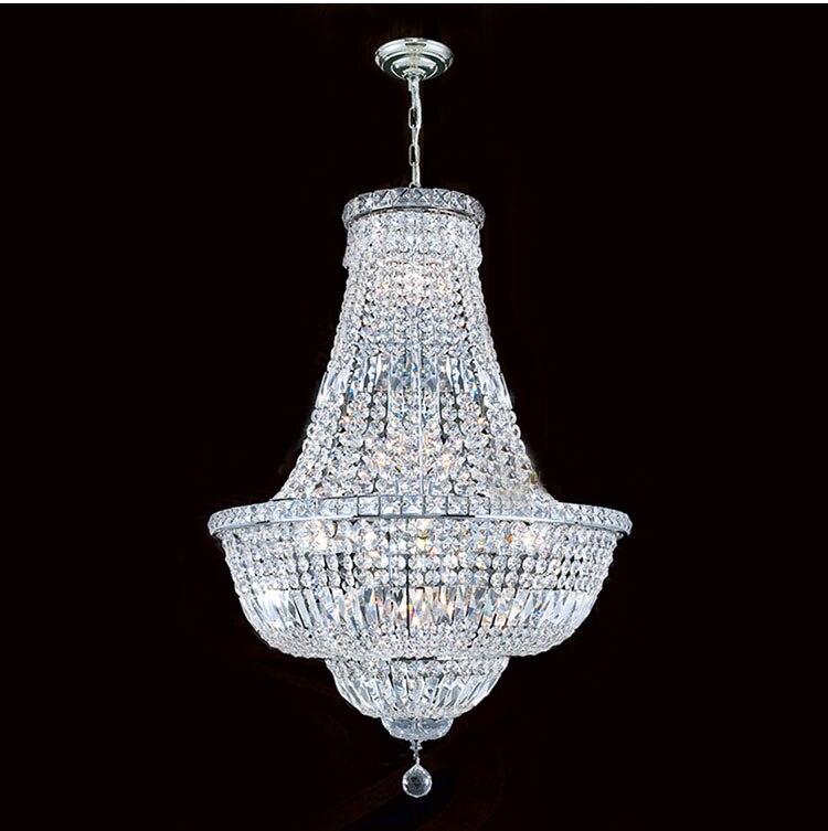 French Empire Gold Finish Crystal Chandelier Light Lighting Chrome Crystal Chandelier W 21.6"