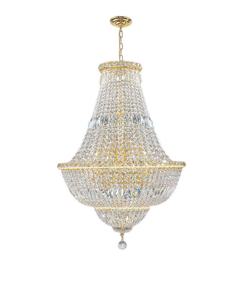 Lampadario in cristallo finitura oro impero francese con illuminazione leggera Lampadario in cristallo cromato L 21,6 pollici