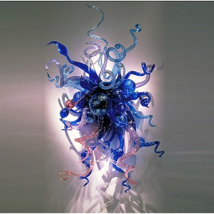 Handgeblazen Dale Glass Modern Led 3W Blauwe Wandlamp Voor Slaapkamer