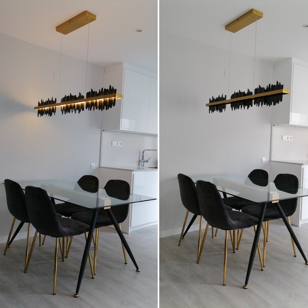 Iceberg Design Modern LED Chandelier Lighting For Dining Room Gold And Black