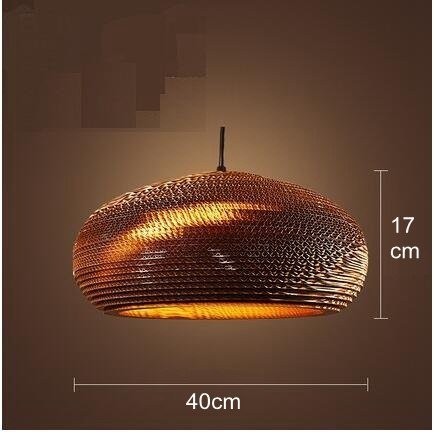 Industrial Modern Nordic Pendant Corrugated Paper Lamp Lights Hanging Lighting for Home Dining Room Cafe Bar Decoration