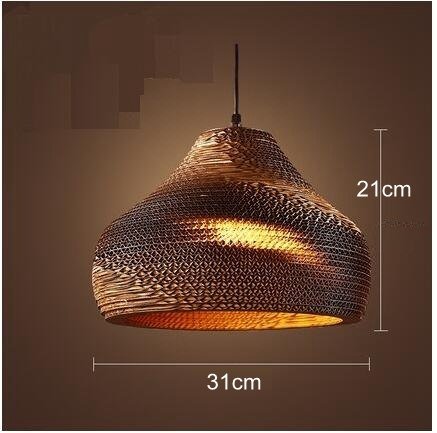 La lampe en papier ondulé à pendentif nordique moderne industriel allume l'éclairage suspendu pour la décoration de la barre de café de la salle à manger à la maison