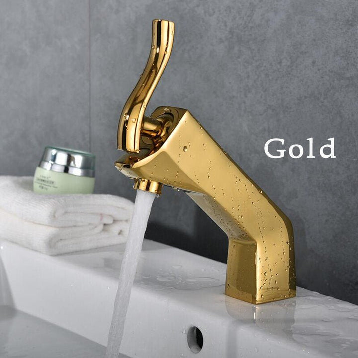 Innovative 1 Set Home Multi-color Basin Faucets Cold and Hot Water Taps Chrome Black White Red Gold Purple Bathroom Sink Faucet