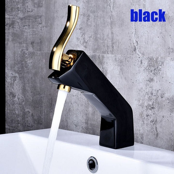 Innovative 1 Set Home Multi-color Basin Faucets Cold and Hot Water Taps Chrome Black White Red Gold Purple Bathroom Sink Faucet
