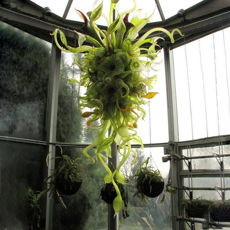 Store Nepenthes-design håndblåste Murano-glass moderne hengende lysekronelys