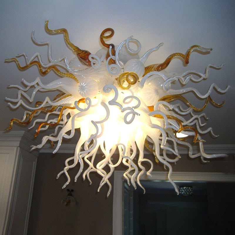 Lámpara de techo de estilo europeo de cristal de Murano con luz LED