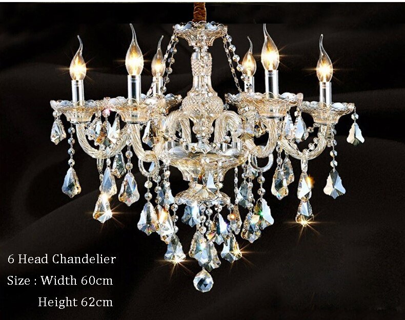Lighting Luxury Candle Crystal Chandeliers Light K9 Cognac Crystal Chandeliers Lustre Light Lighting