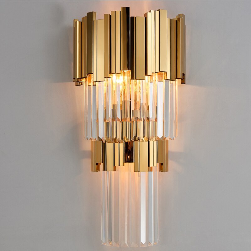 Lighting Post-Modern Crystal Wall Sconce Light Crystal Wall Luxury Creative Warm Hallway Bedroom Bedside Lamp