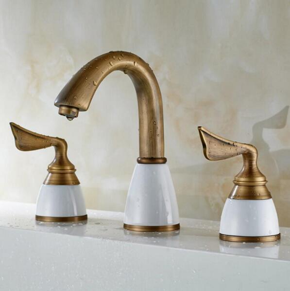 Luxury Basin Faucet 8 Inch Water Tap Brass Ceramic & Diamond Bathroom