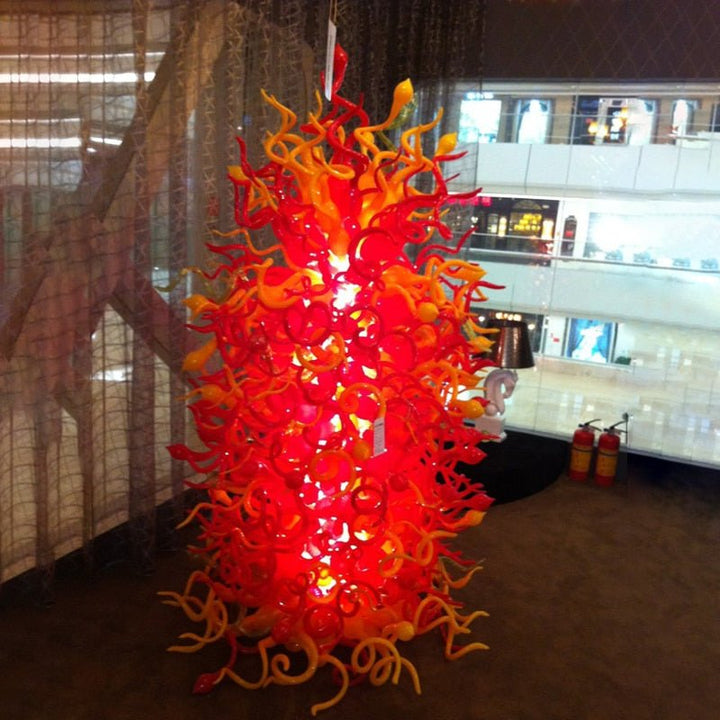 Luksus stor stående skulptur LED-glasgulv Lys Orange Blå Creative Art Glasgulvlampe til Home Hotel Garden